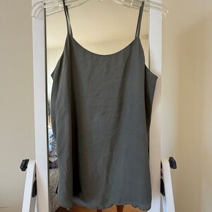 Theory Olive Green Satin Cami Top